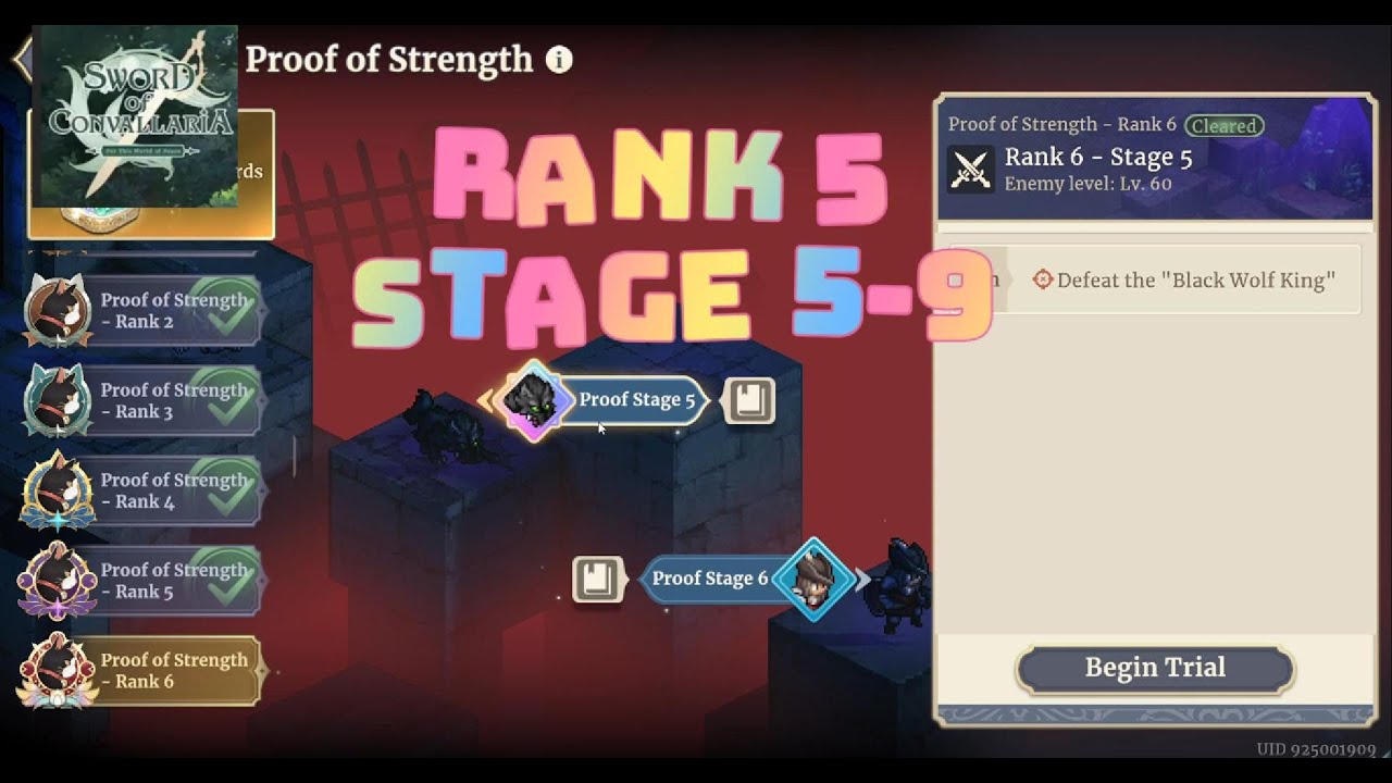 Sword of Convallaria -  Proof of strength Rank6 stage 5-9