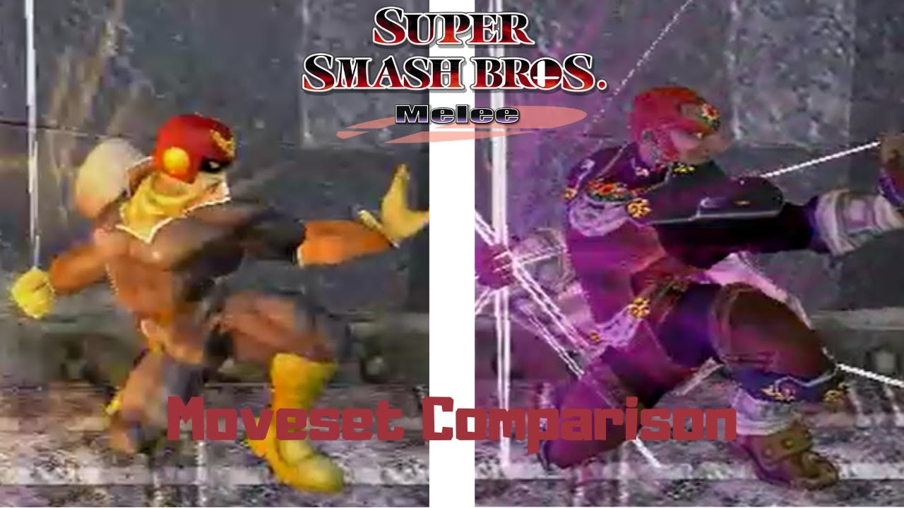 Captain Falcon & Ganondorf Moveset Comparison (Melee)