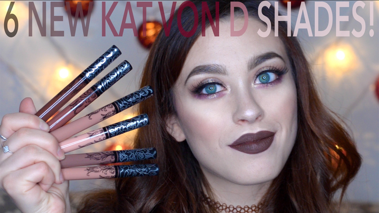 ALL 6 BRAND NEW KAT VON D LIPSTICK SHADES | SWATCHES!