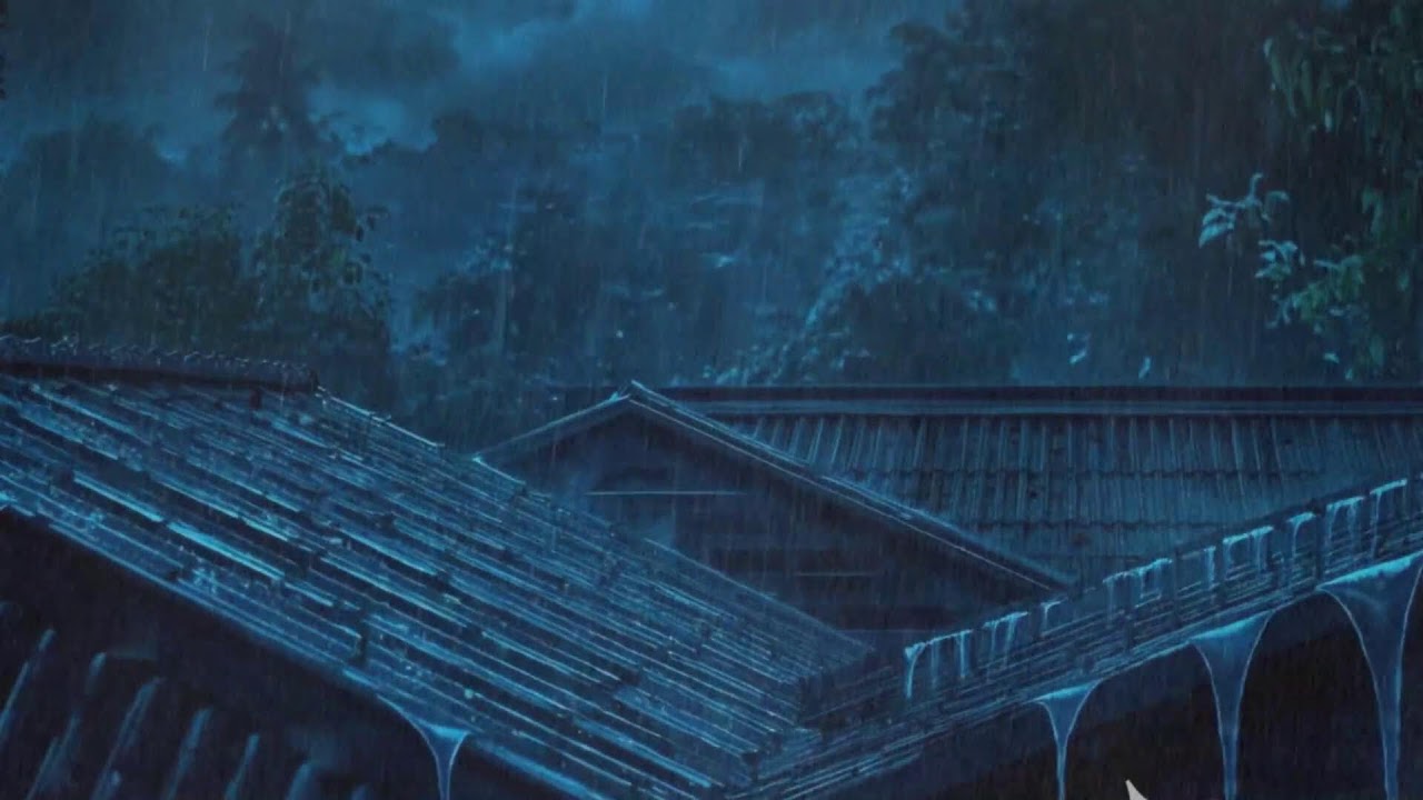 Sleep Well Instantly with Torrential Rain & Powerful Thunder on a Tin Roof of a Deserted Cabin #740