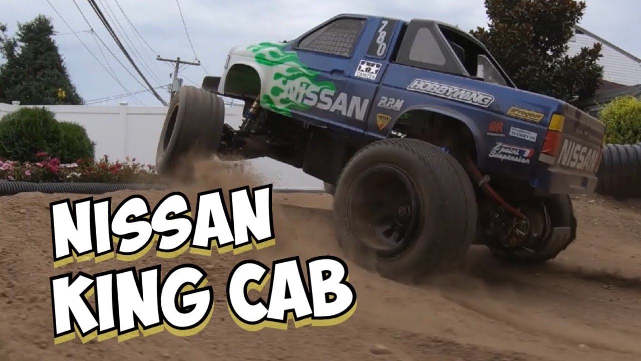 e209:  Tamiya Nissan King Cab with Team Associated Stealth Transmission TRACK RUN