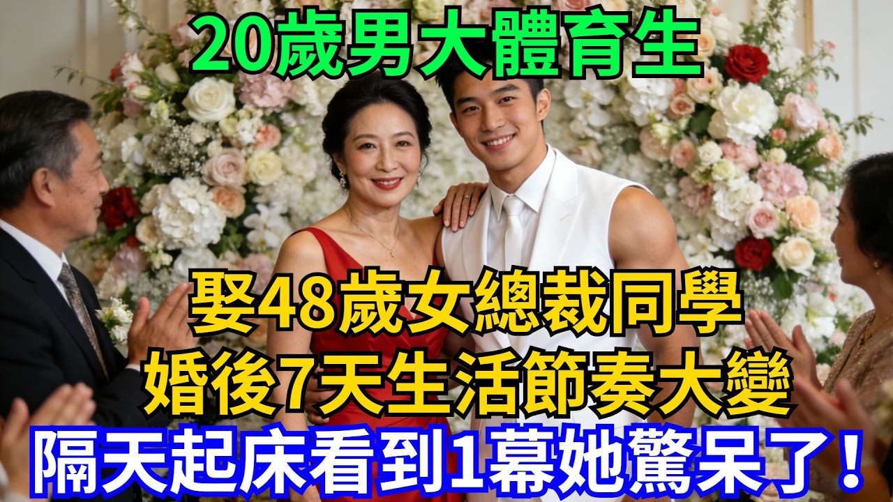 20歲男大體育生娶48歲女總裁，婚後7天生活節奏大變，隔天起床看到一幕她驚呆了！#情感故事 #男大#女總裁#故事#體育生