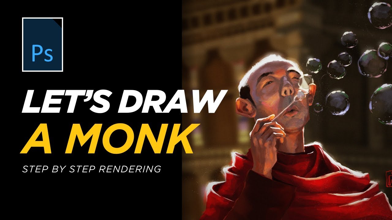 How I Illustrated This Monk | Step by Step Digital Painting Process