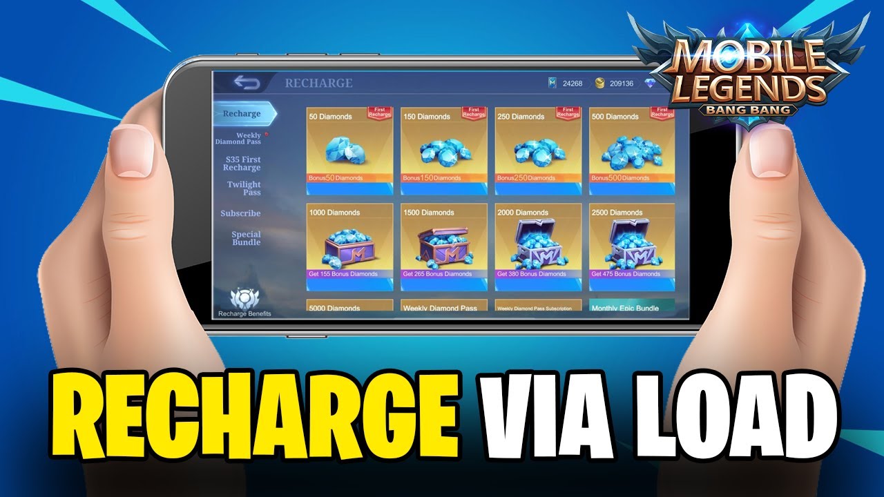 How To Recharge Diamonds In Mobile Legends With Load (Buy Diamonds)