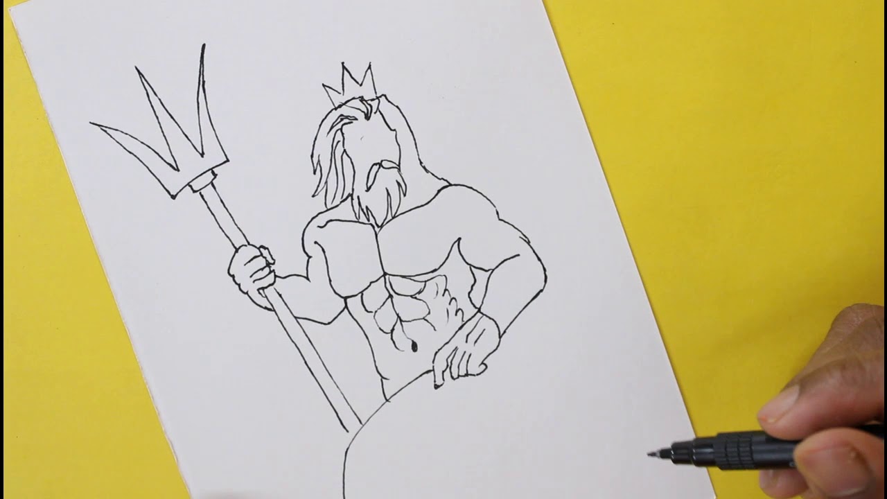 How to Draw Poseidon Greek God Step by Step