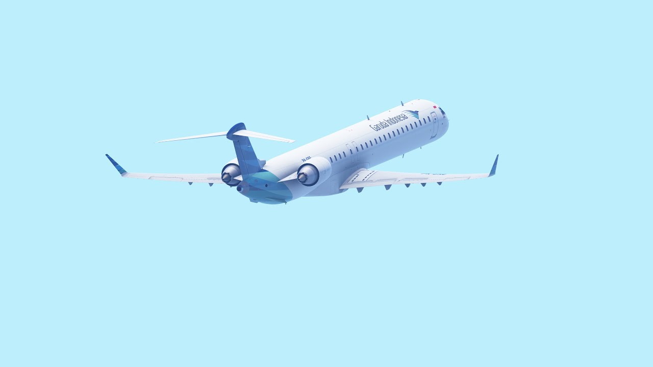 Garuda Indonesia Bombardier CRJ-1000 takeoff CGK/WIII RWY 25L (Infinite Flight)