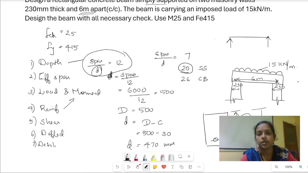 Design of simply supported beam