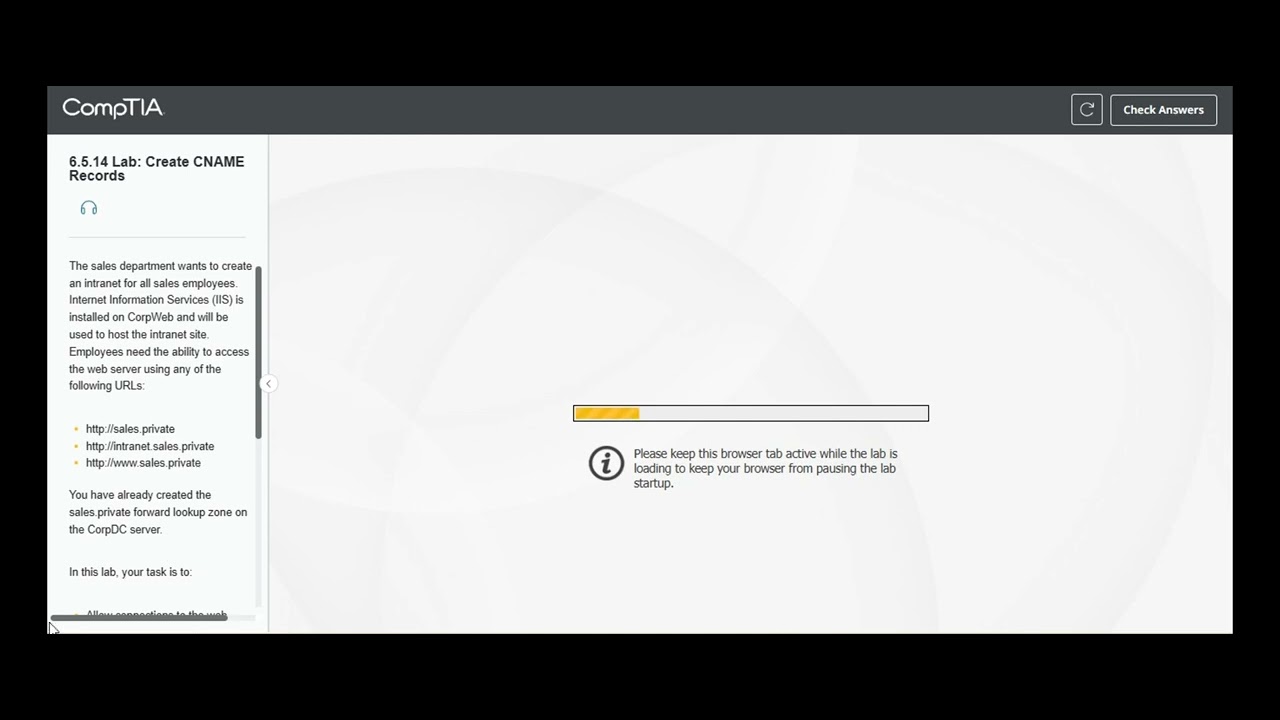 Testout | Network + | 6.5.14 Lab: Create CNAME Records