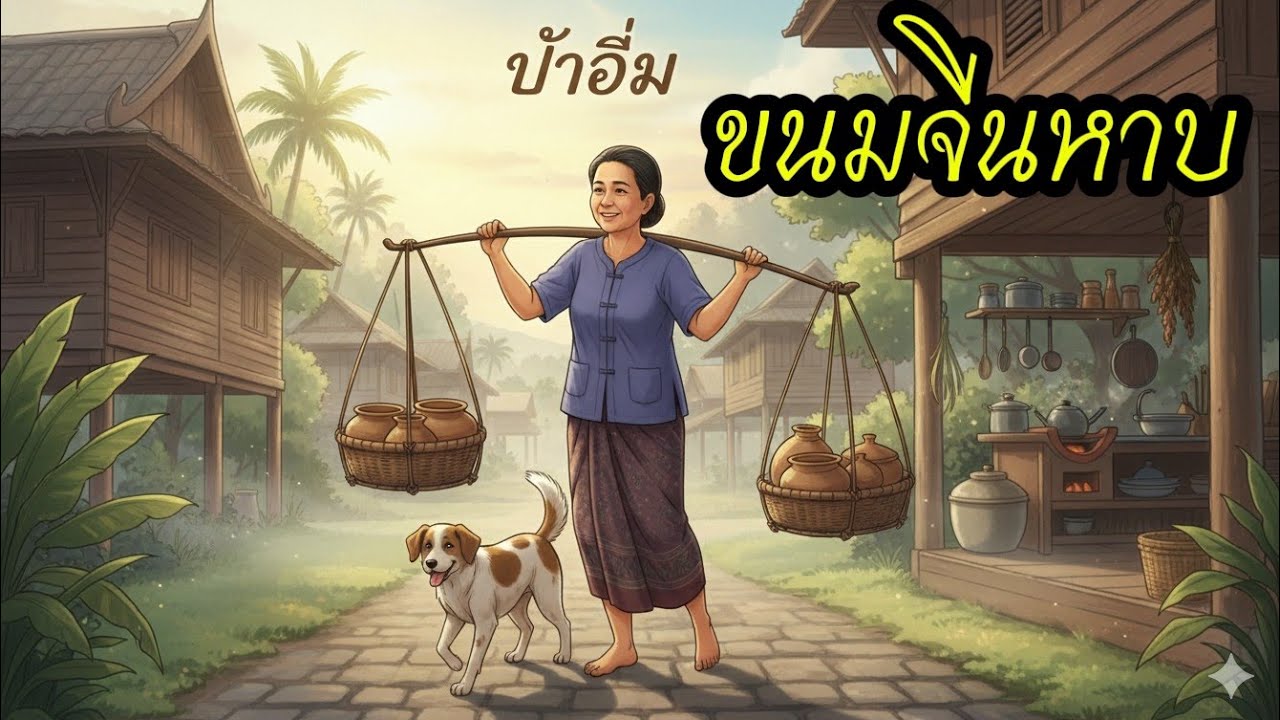 นิทานเรื่อง⭐️หาบขนมจีนป้าอิ่ม⭐️#นิทานก่อนนอน #นิทานพื้นบ้าน #แม่ค้า#นิทาน