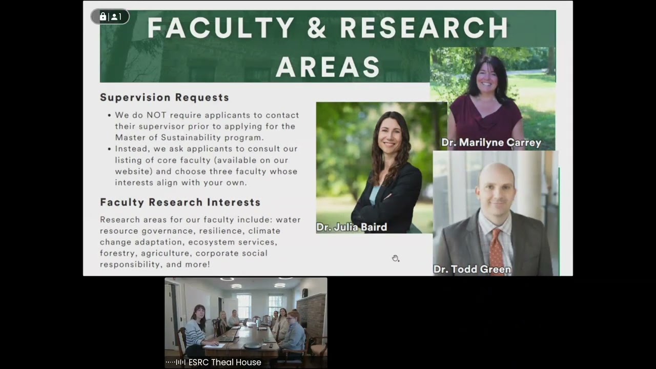 Master of Sustainability Information Session - November 15, 2023