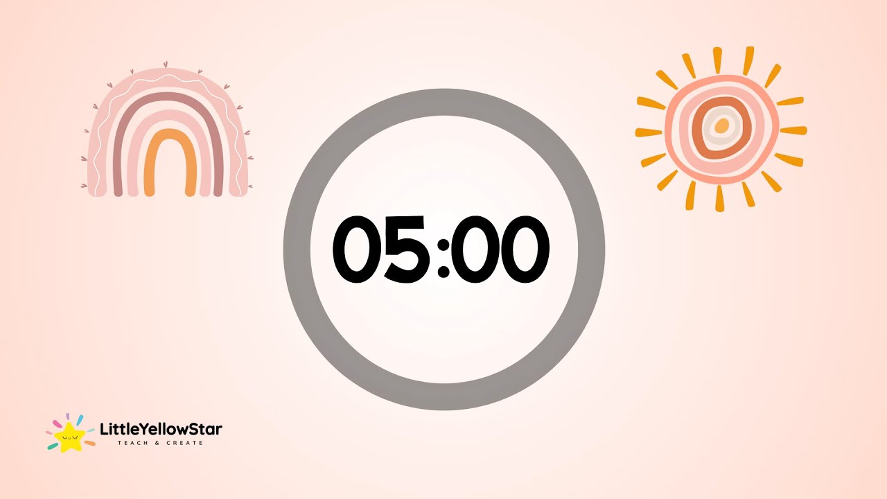 Boho Timer For Kids - 5 Minutes Countdown Timer For Kids With Lofi Music | Lofi Classroom Timer