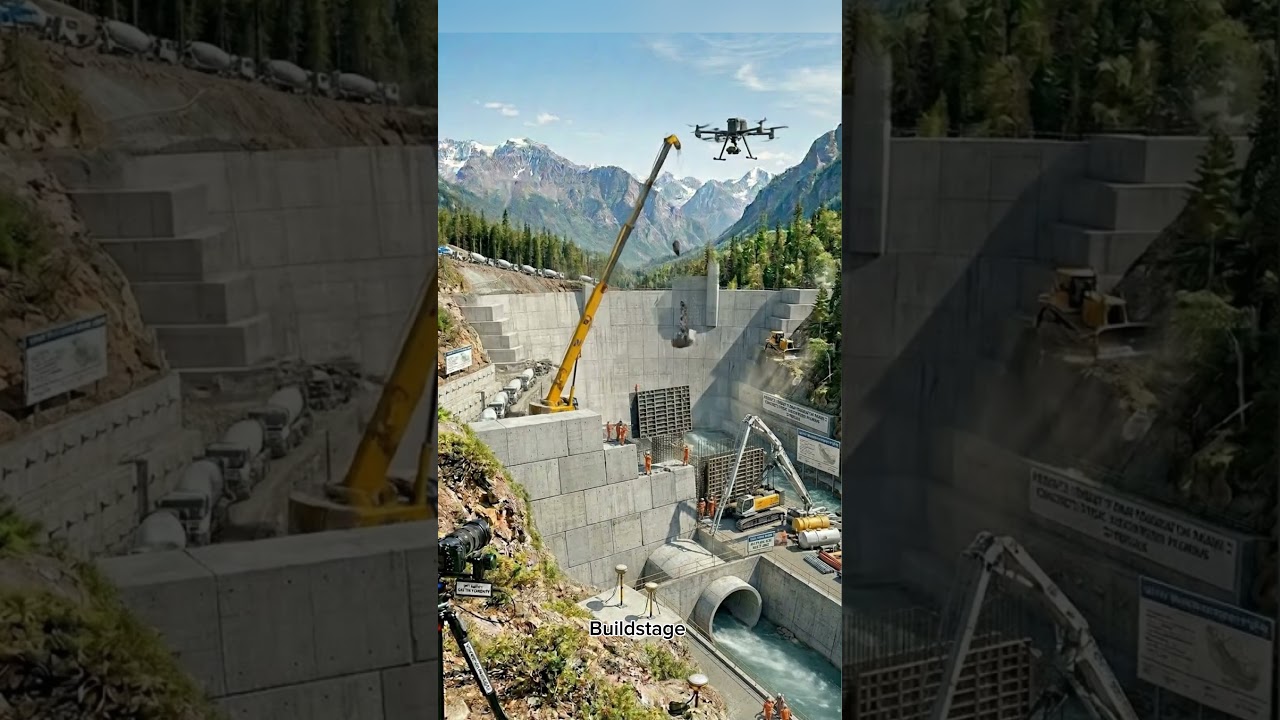 This is how billion-dollar DAM infrastructure projects are built in reality. 💧🏗️  #shorts #dam