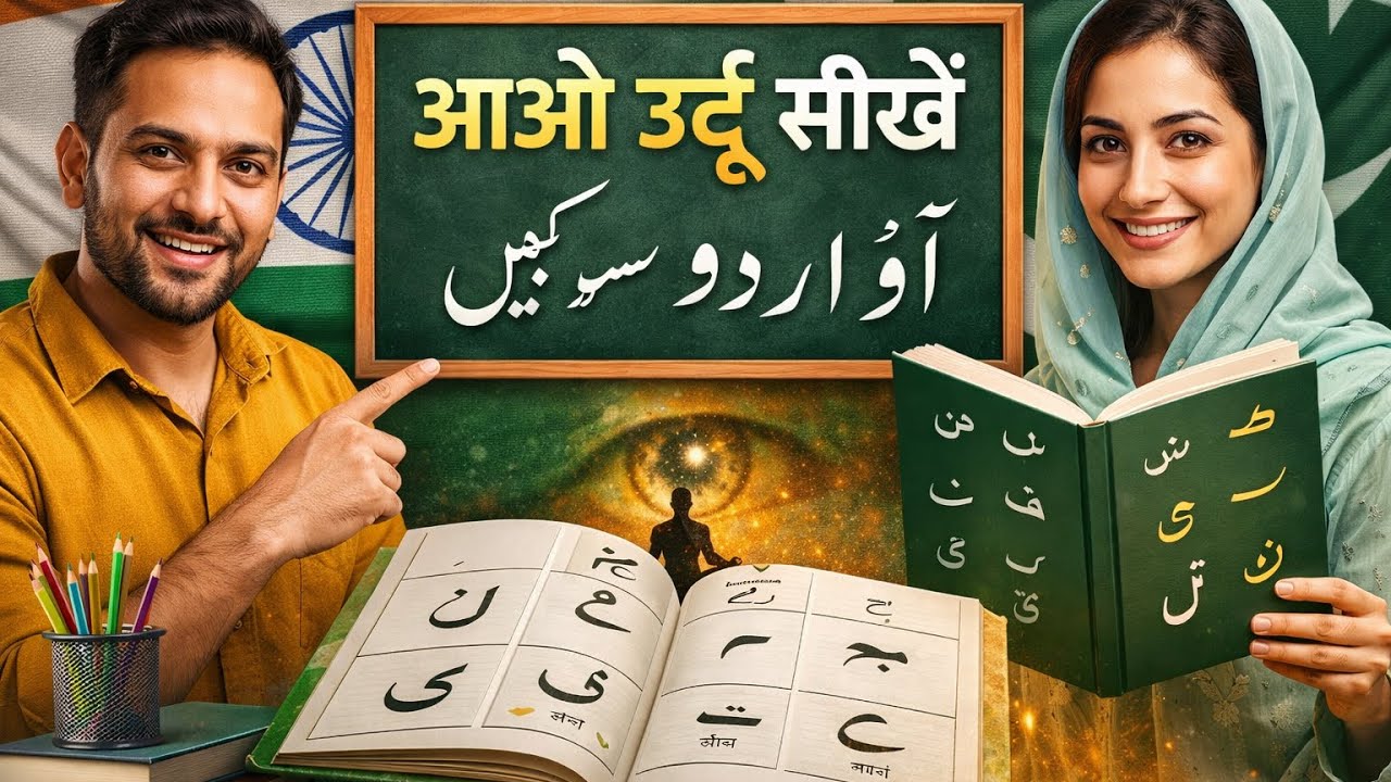 आओ उर्दू सीखे -  आसान तरीके से फटाफट उर्दू शब्द पढ़ना सीखें, उर्दू कैसे पढ़ते है, हिंदी से उर्दू सीखें