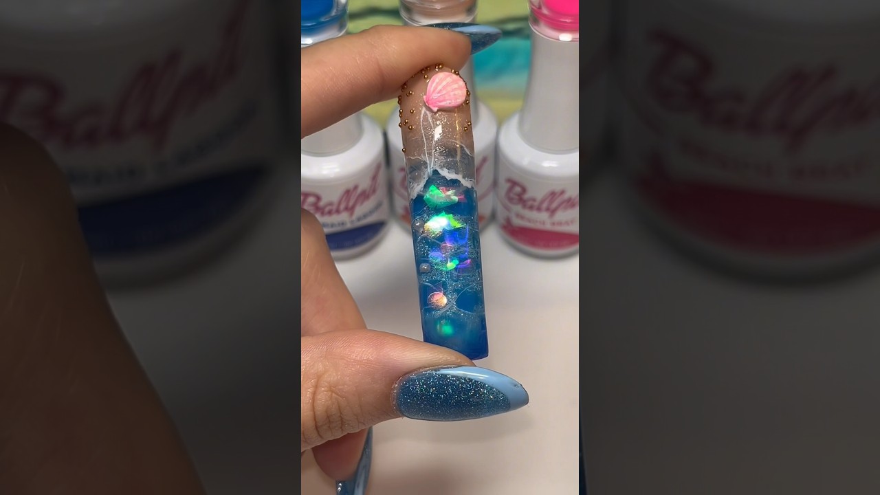 How to actually do beach nails 💅🏝️ #shorts #nailtutorial #nailart #gelnails #gelpolish
