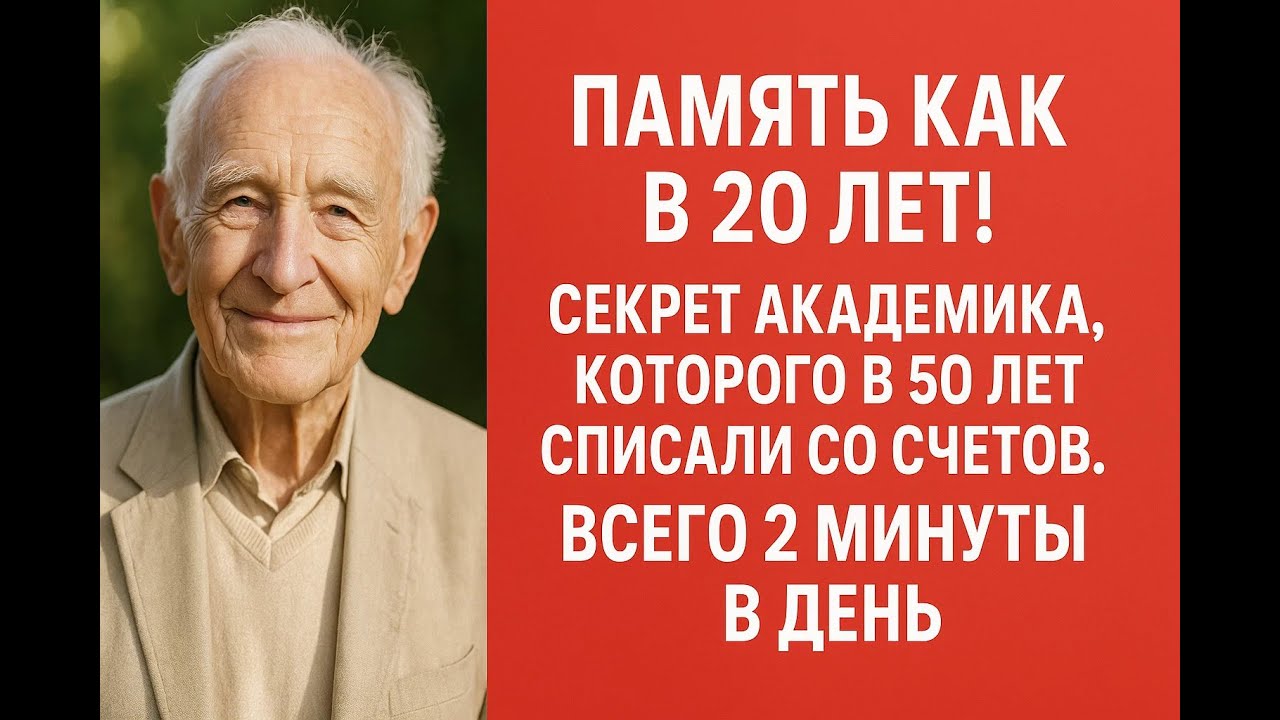 Память как в 20 лет! Забытый метод академика, который врачи считали безнадежным в 50 лет