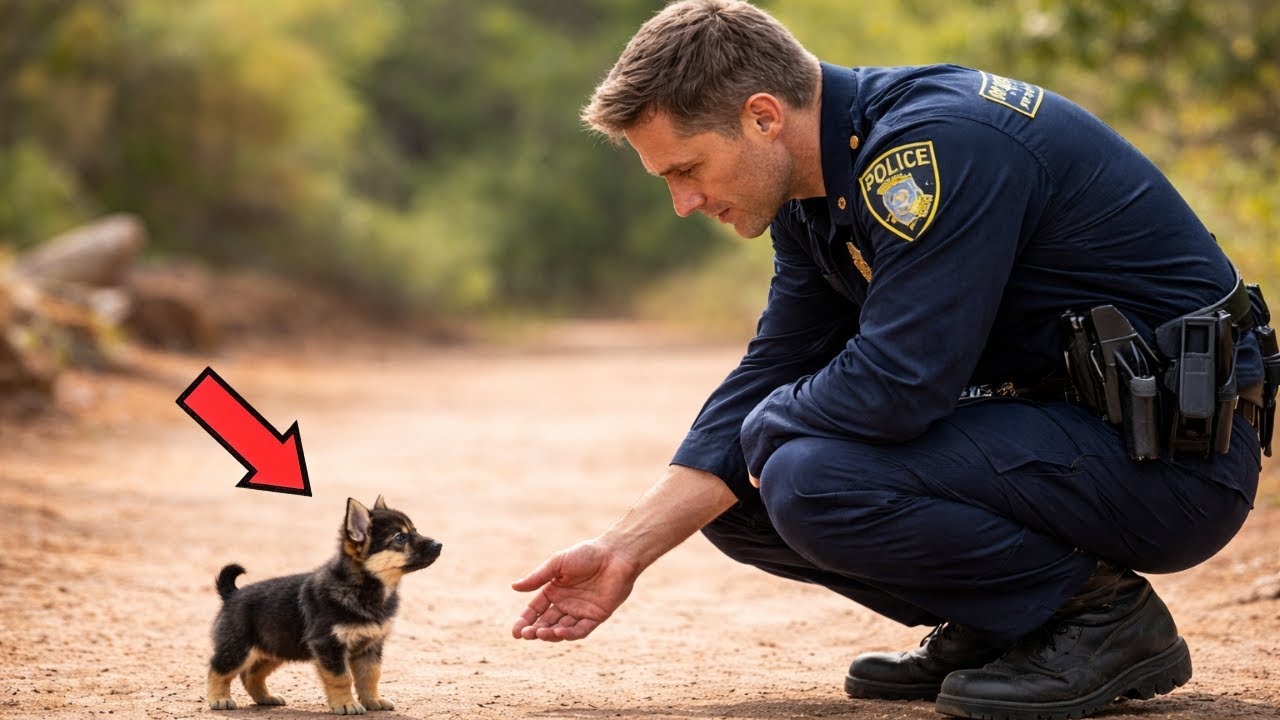 Puppy Keeps Following Cop – When He Finds Out Why, He Breaks Down in Tears!