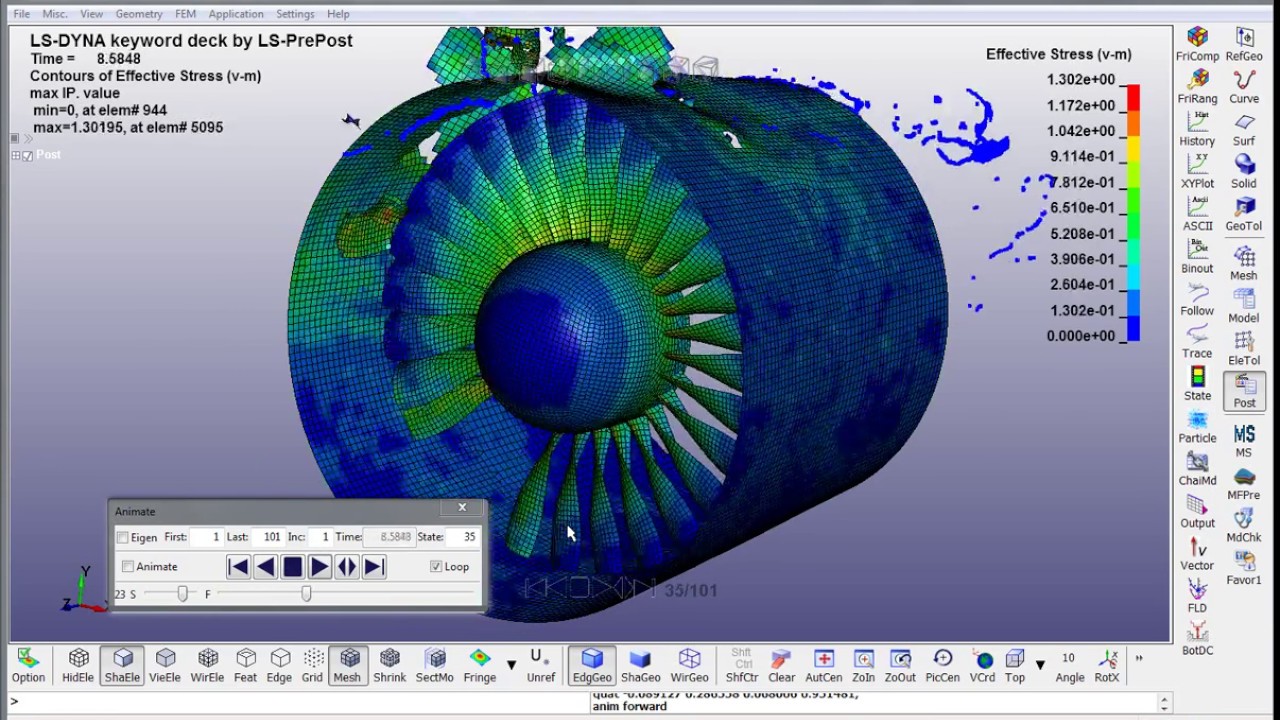Simulation of destruction the engine with a bird strike in LS-DYNA. Short tutorial (incomplete)