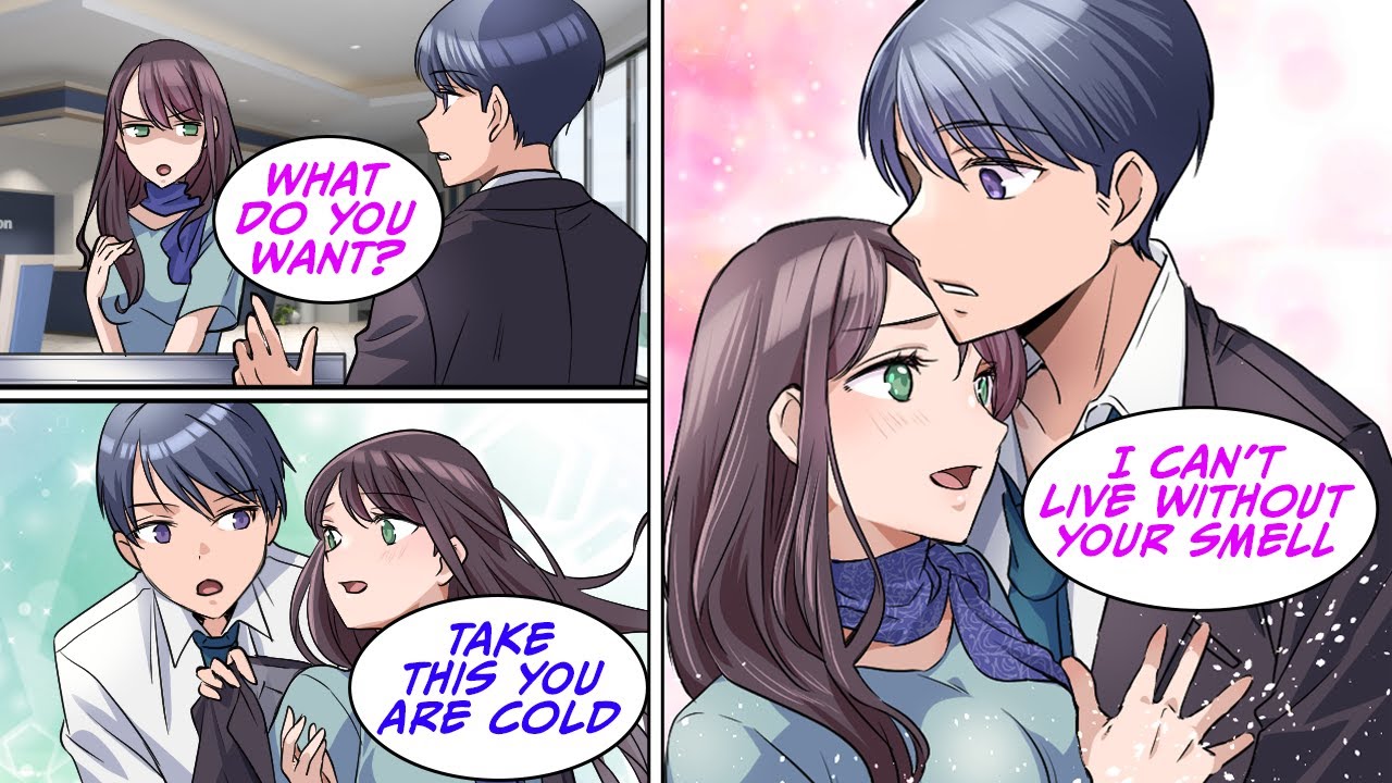 [Manga Dub] I lent the cold receptionist my jacket and she started smelling me... [RomCom]
