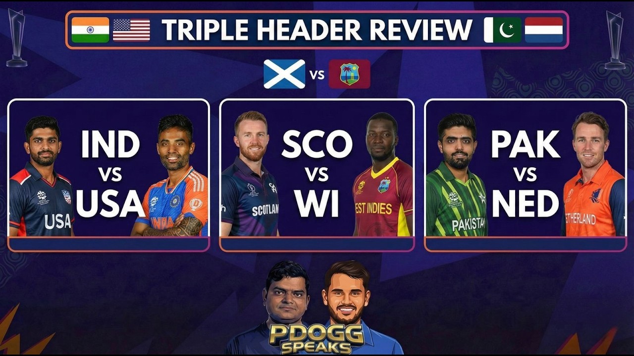 TRIPLE HEADER MADNESS! India Survives USA Scare?! West Indies & Pakistan STAY ALIVE!|T20 WC Review