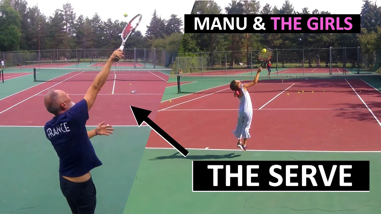 Manu and the Girls: The Serve, practice the Tennis Serve with Kids