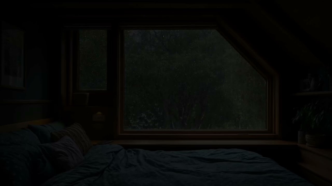 Dark Screen with Rain on Your Bedroom Window 😴 A Deep Sleep for Tomorrow Full of Energy!