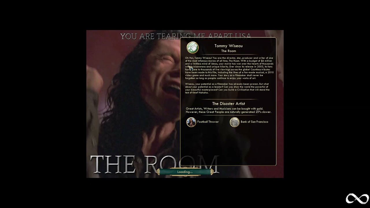 Sid Meier's Civilization V, Tommy Wiseau of The Room Playthrough (mod)