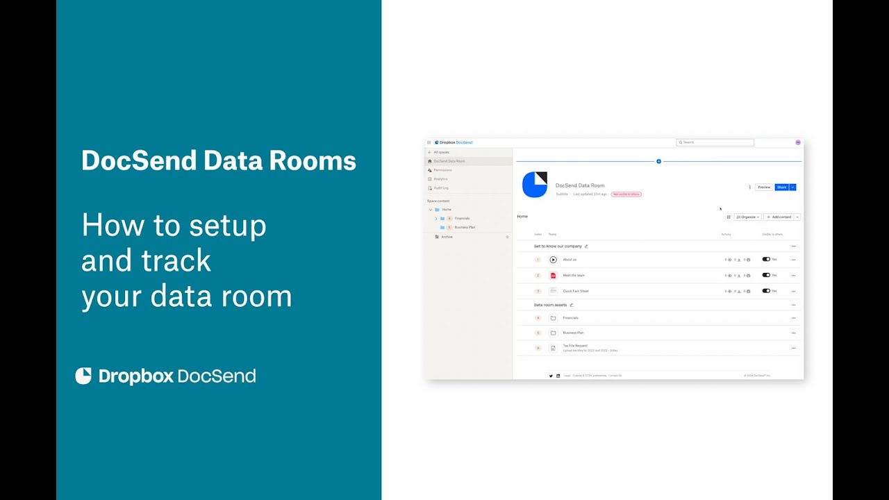 How To Setup Your Data Room | Dropbox DocSend