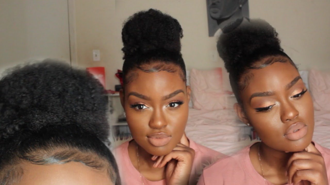 Textured High Bun with Clip- Ins + Baby Hairs | Kurly Klips Clip-In