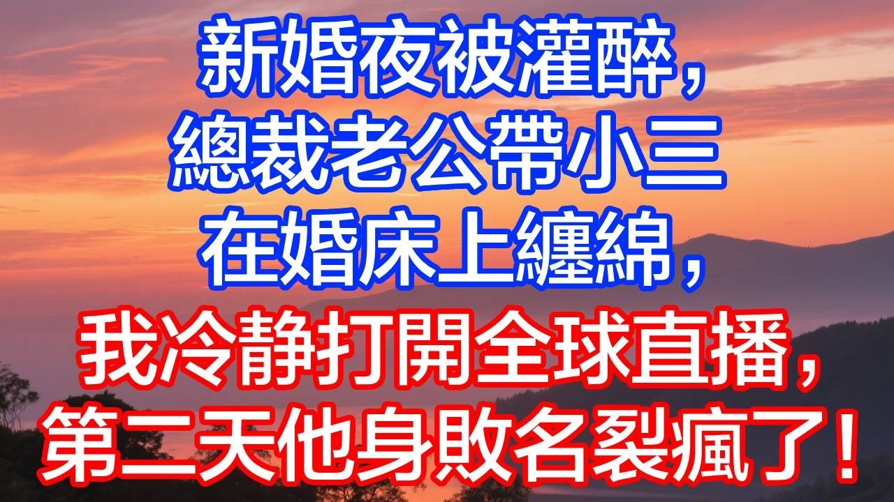 新婚夜被灌醉，总裁老公带小三在婚床上缠绵，我冷静打开全球直播，第二天他身败名裂疯了！