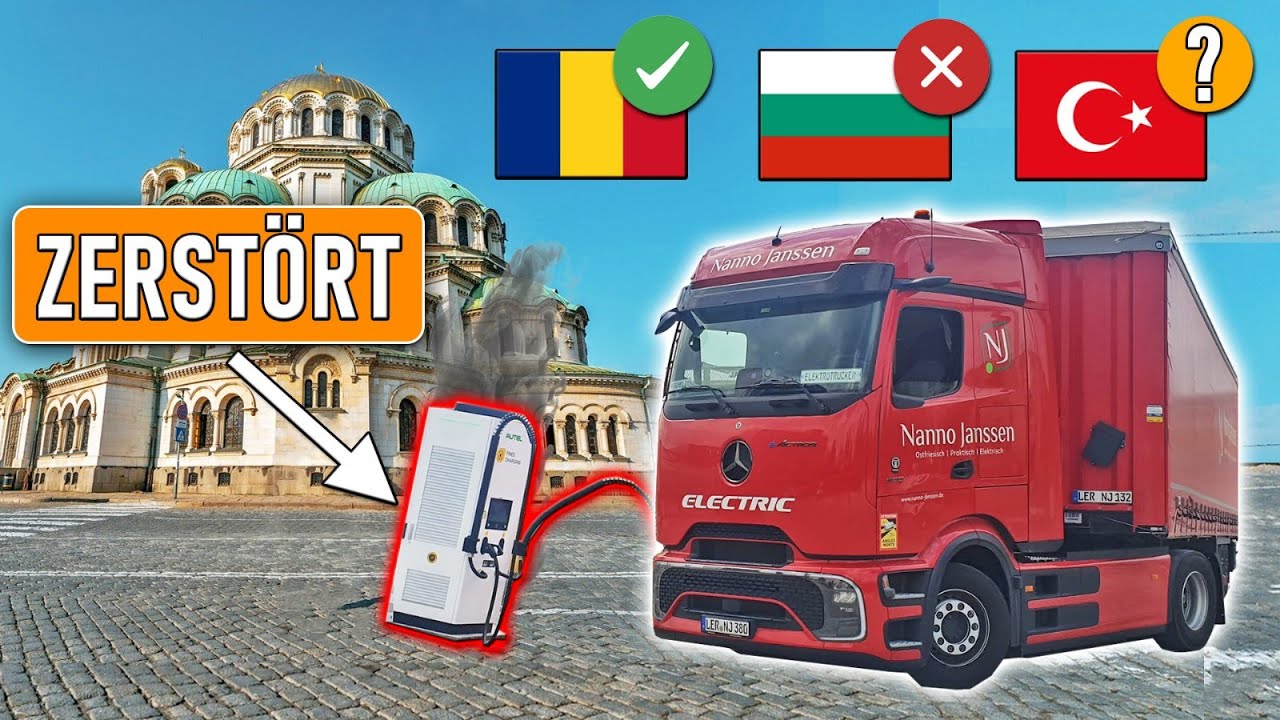 GESTRANDET IN BULGARIEN! eActros 600 zerstört einzigen 480 kW Lader – Wie komme ich in die Türkei?