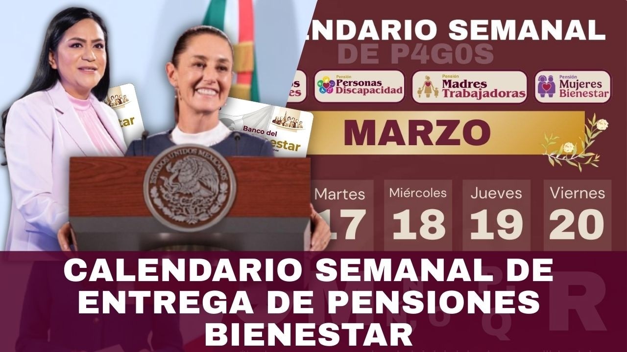 Calendario SEMANAL Entrega de Pensiones Bienestar 17 al 20 de Marzo 2026 y Noticias Sobre Becas