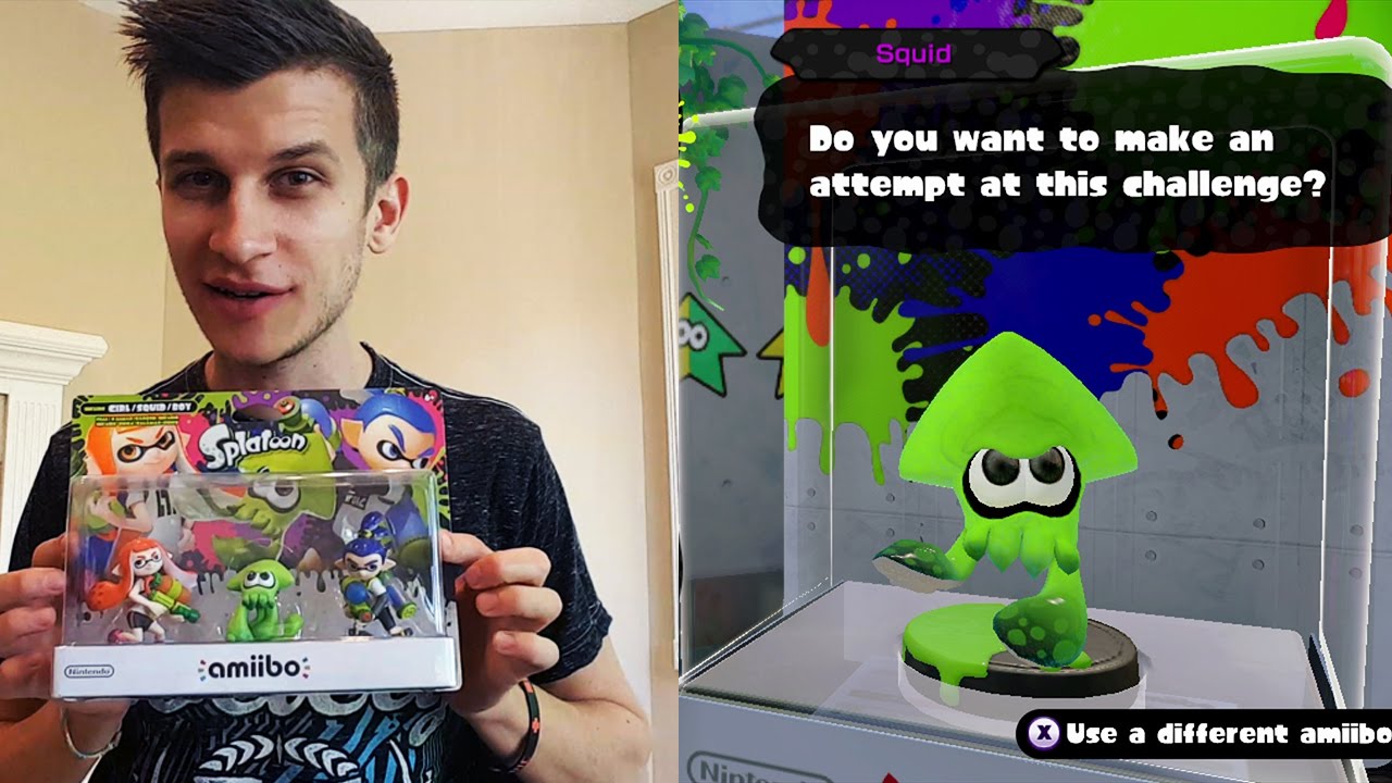 Splatoon Amiibo Unboxing + Gameplay!! Splatoon Amiibo Challenges & Secret Gear!! (60FPS 1080p HD)
