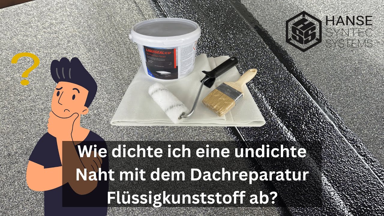 Wie repariere ich eine undichte Naht auf einer besandeten Bitumen Dachbahn mit Flüssigkunststoff?