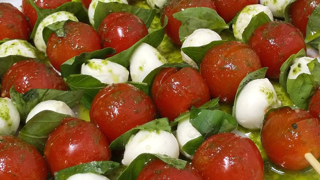 Ensalada Caprese En Brochetas ( Receta italiana )