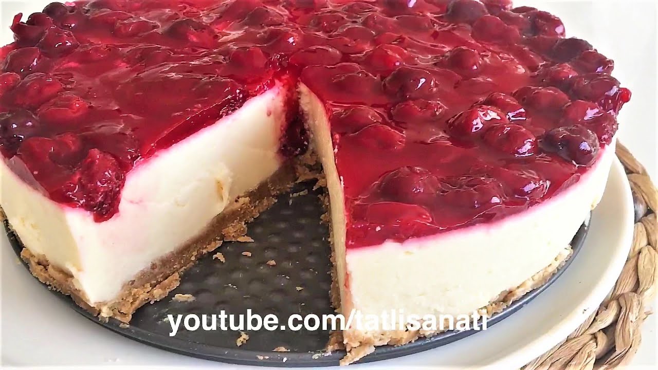 PİŞMEYEN ❌💯 SOĞUK VİŞNELİ CHEESECAKE TARİFİ| PİŞMEYEN CHEESECAKE TARİFİ (15 DAKİKADA)  |