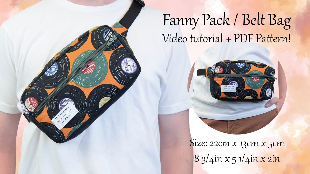 How to Sew a 2 Compartments Fanny Pack / Waist Bag - DIY Sewing Tutorial and PDF Pattern