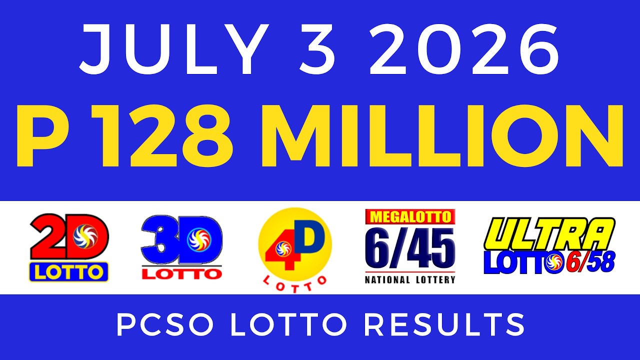 Lotto Result Today 9PM July 3 2026 PCSO