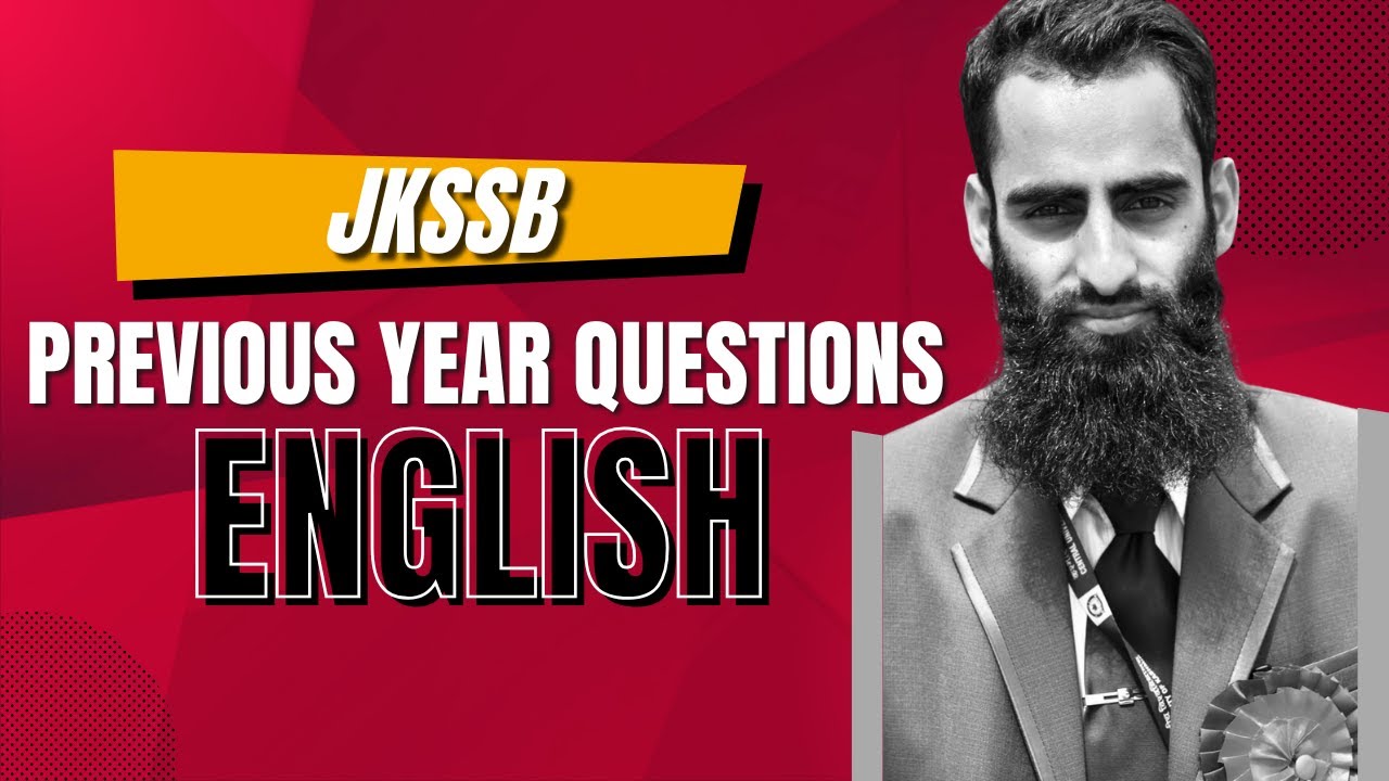JKSSB : English - Previous Year Questions | Part 2 | Quintessence SSB