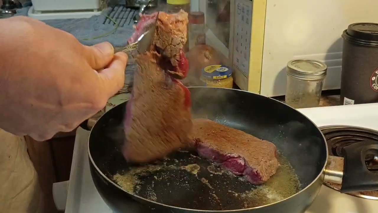 Cooking with flaxo wacko steak and eggs