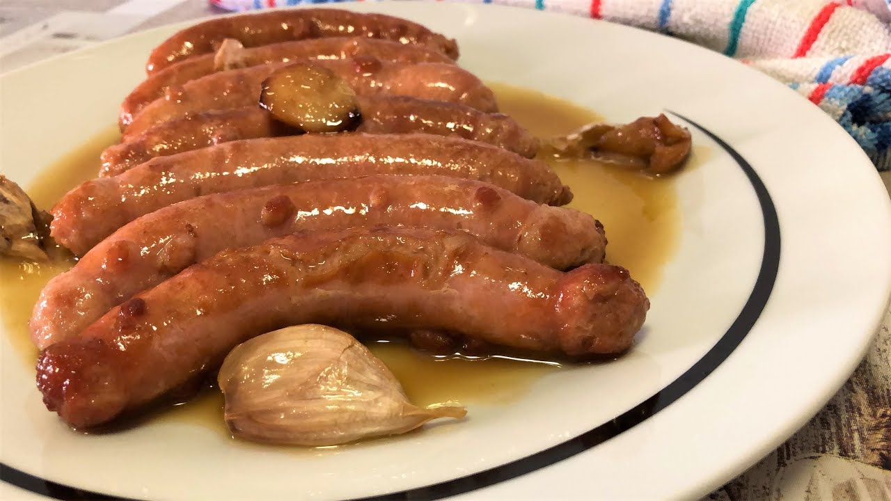 Salchichas al vino blanco/Receta fácil