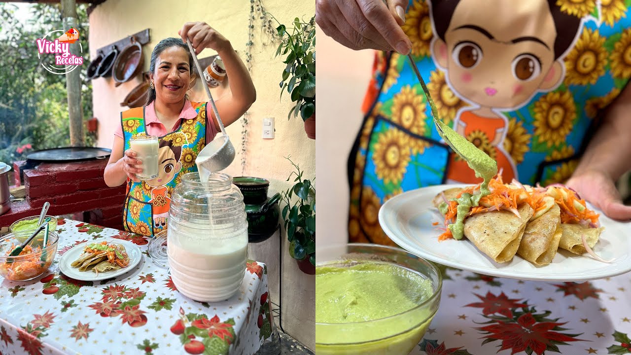 Tacos al Vapor Para Negocio Agua de Coco y Salsa Cremosa