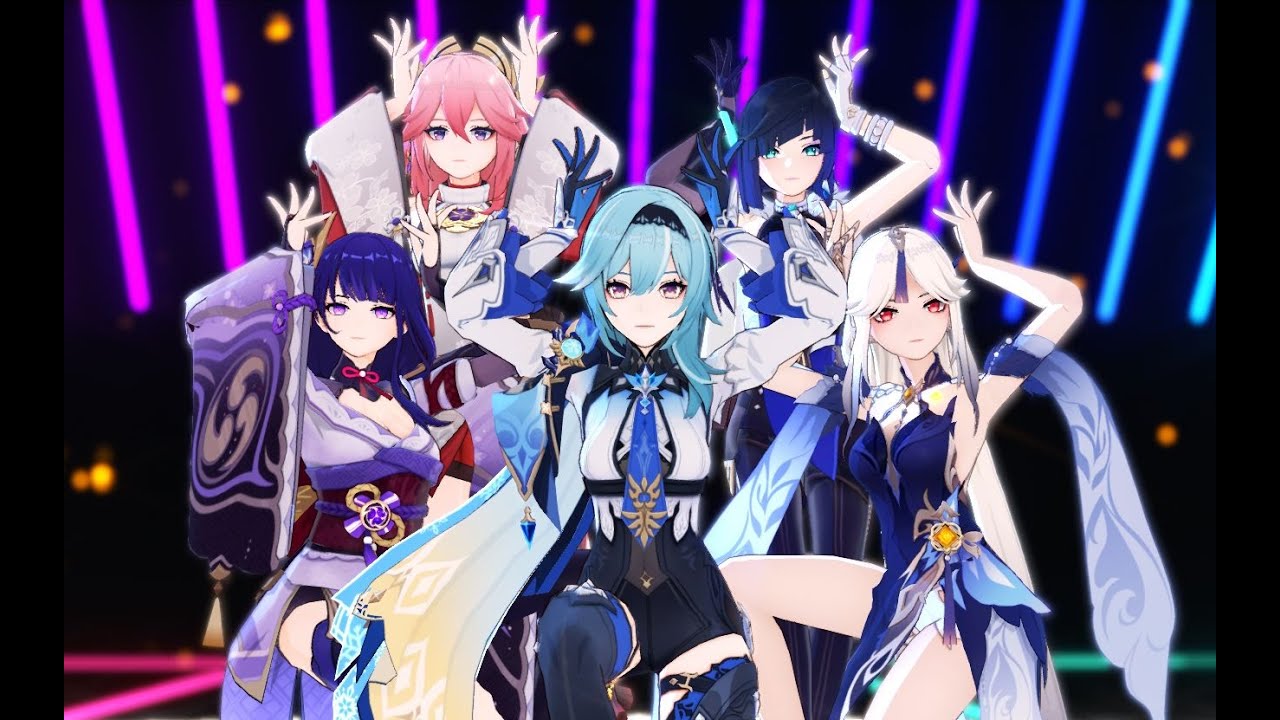 【Genshin Impact MMD／4K／60FPS】PENTA ARA ARA GROUP 【WANNABE】