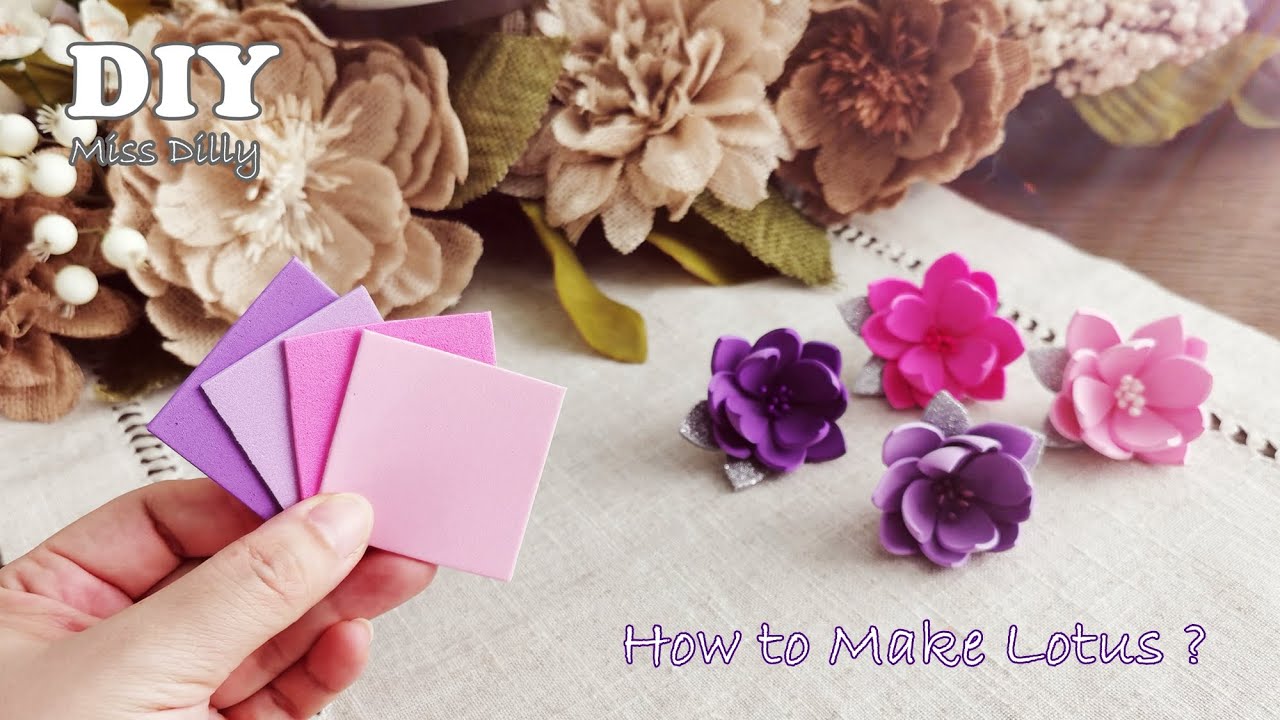 Flower Craft Ideas with Foam Sheet Paper💕Lotus Flowers💕Eva foam flowers #2