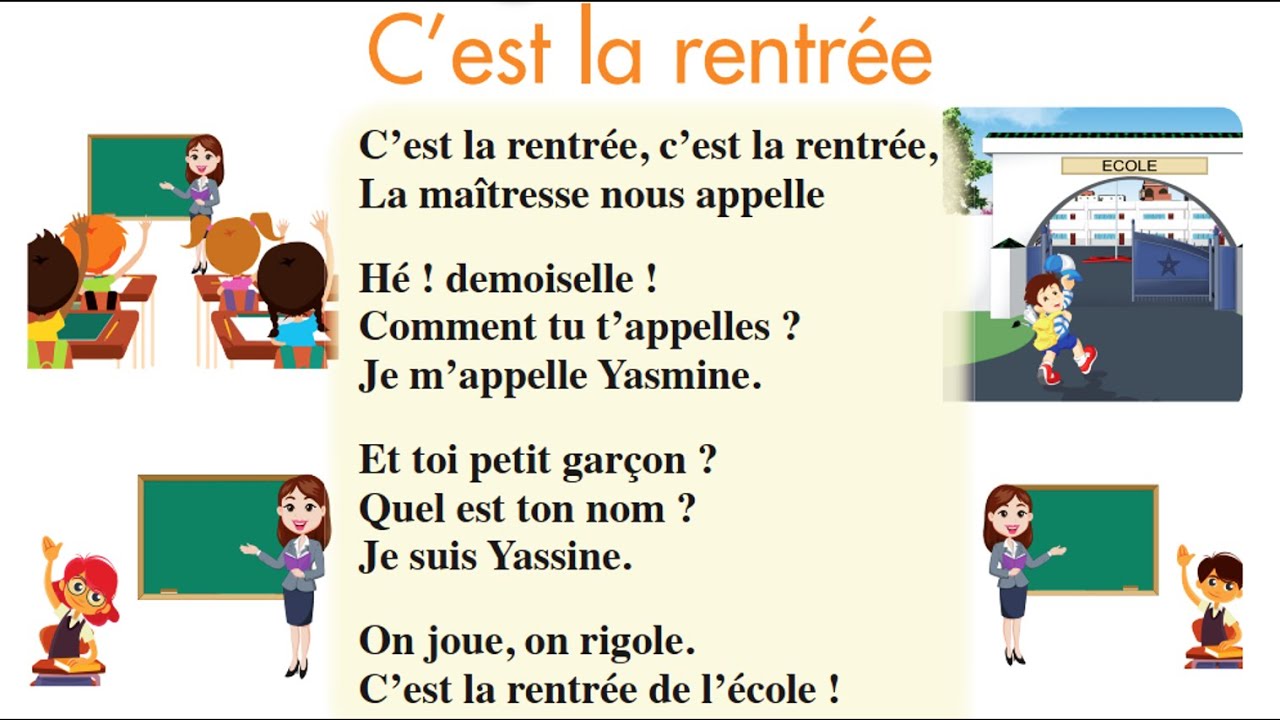 C’EST LA RENTRÉE: Comptine de 1AEP, Dire, faire et agir