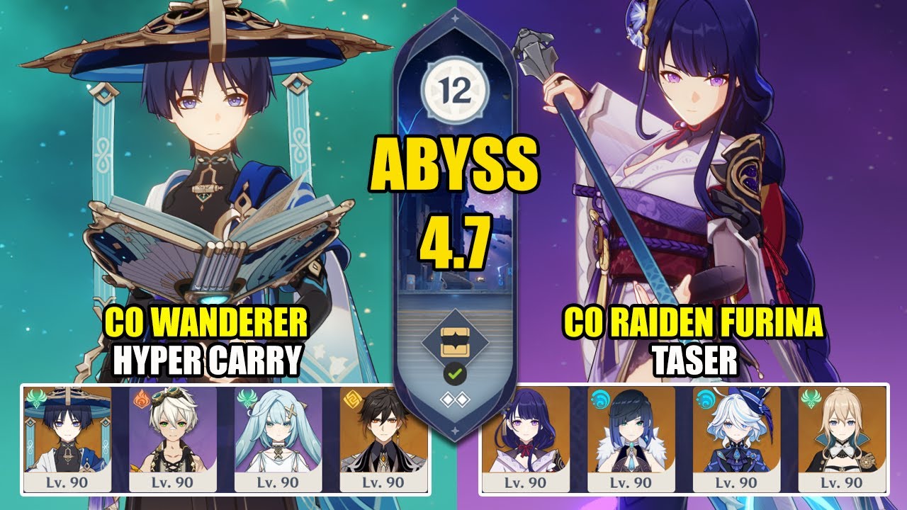 C0 Wanderer Hyper Carry & C0 Raiden Furina Taser | Spiral Abyss 4.7 | Genshin Impact 【原神】
