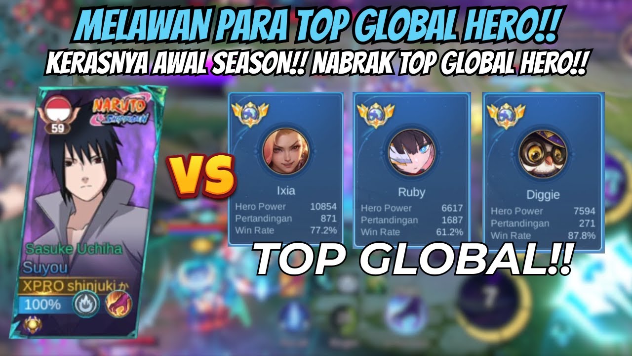 MATCH AWAL SEASON BERTEMU DENGAN TOP GLOBAL HERO!! MATCH KERAS MELAWAN GLOBAL DIGGIE IXIA DAN RUBY!!
