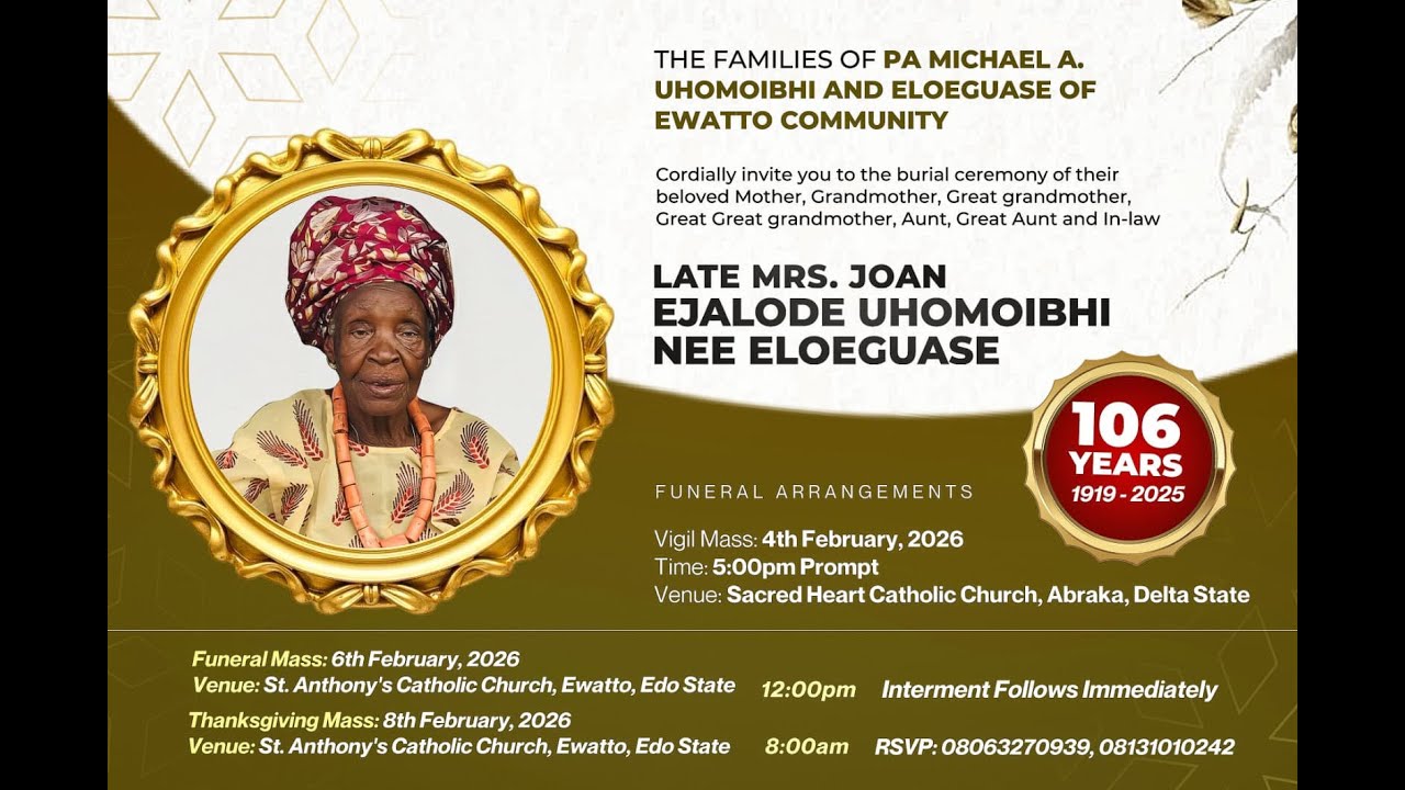 Day1--Late Mrs Joan Ejalode Uhomoibhi…Vigil Mass @ Sacred Heart Catholic Church, Abraka, Delta State