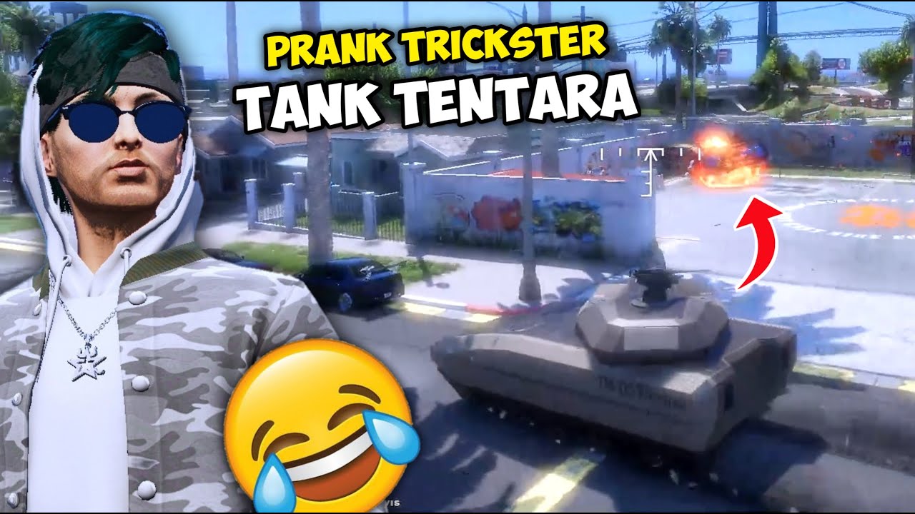 PRANK PAKAI TANK TENTARA TEMBAKIN MARKAS TRICKSTER, GANGSTER LAIN & POLISI WKWK !! GTA V ROLEPLAY