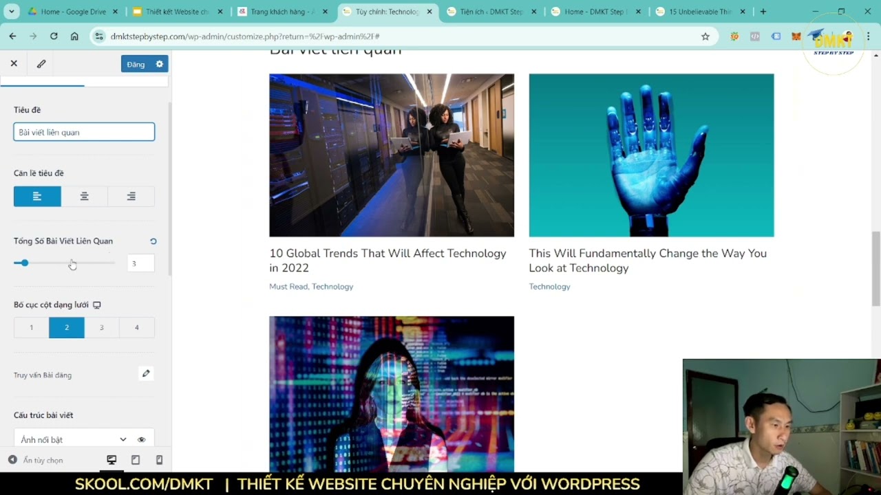 TK Web Wordpress | [Bài 3.5] Tùy chỉnh Blog - Trang | DMKT Step By Step