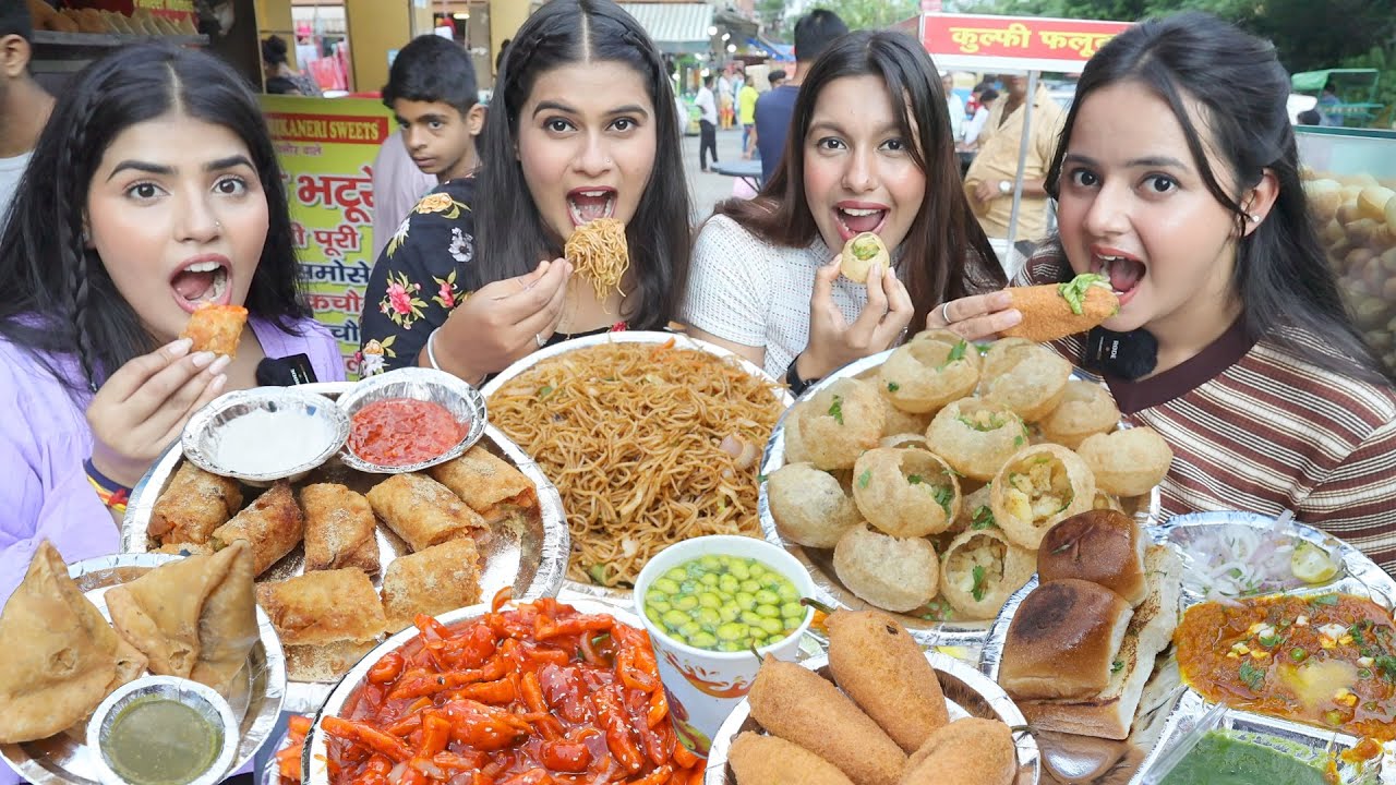 Indian Food Vs Chinese Food Challenge | Golgappa, Spring Roll, Samosa, Chowmein, Pav Bhaji Challenge
